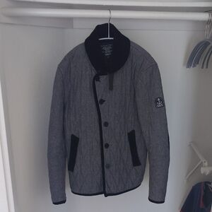 Fidelity Men's Black and Gray Quilted Jacket